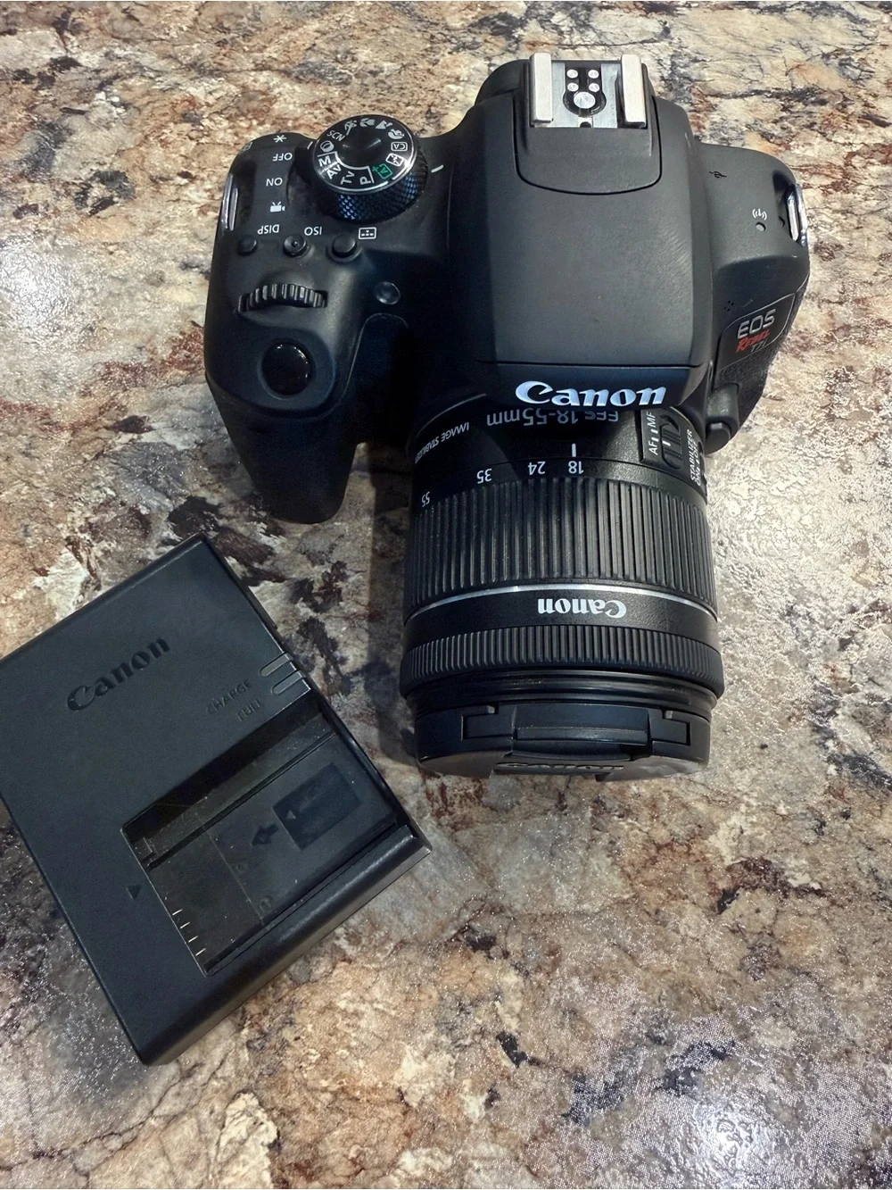 Canon EOS Rebel T7i DSLR Camera in Black with Canon 18-55mm Lens